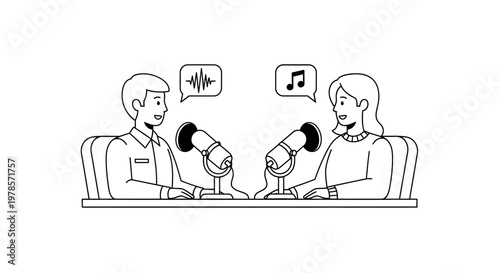 Funny cartoon illustration of a business man and woman having a humorous comic meeting in the office and a cafe vector drawing of people at work