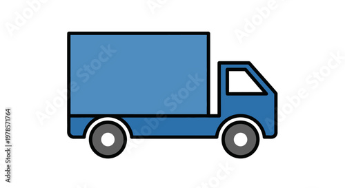 Vector illustration of a cargo delivery truck with a trailer and box for shipping and logistic service industry transportation