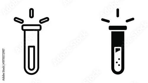 Comparison of empty and filled test tubes with caps in a laboratory setting