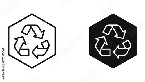 Comparison of recycling symbols on different background colors