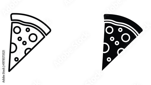 Two contrasting slices of pepperoni pizza with different color schemes.