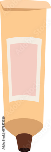 A simple illustration of a pink gift box and a brown bow on an orange surface