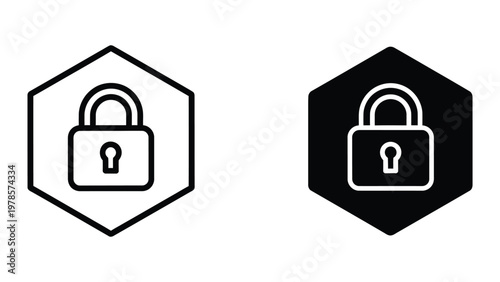 Contrast between secure and insecure data protection icons within hexagonal shapes