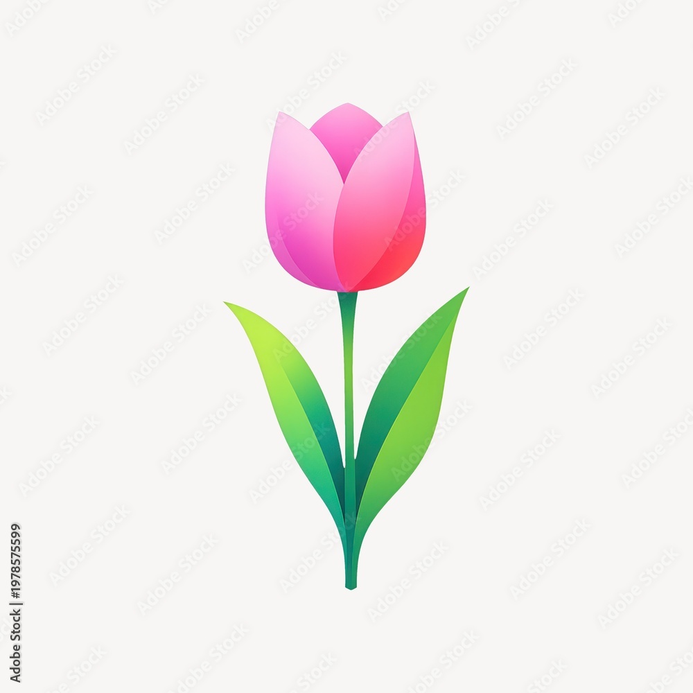Fototapeta premium Vibrant tulip illustration design