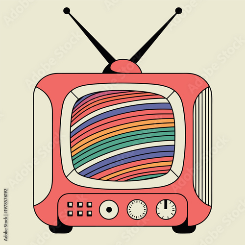 a retro vintage television with antenna