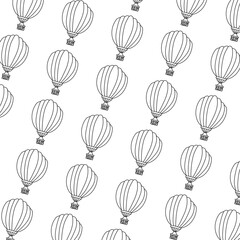Fototapete Heißluftballon Bunte Heißluftballons nahtloses Wiederholmuster  © Reart
