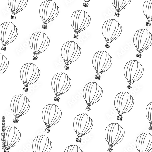 seamless pattern with hot air balloons 