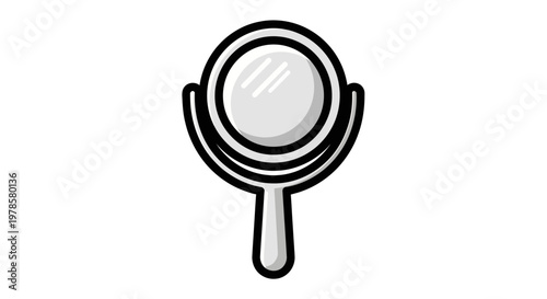 An illustration depicts a magnifying glass with a handle on a plain background.