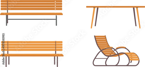 bench on a white background