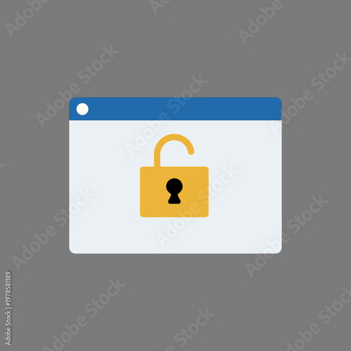 Webロック解除アイコン（フラット） – シンプルWeb操作アイコンシリーズ