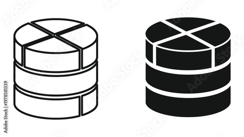 Comparison of a standard and a striped database storage system illustration