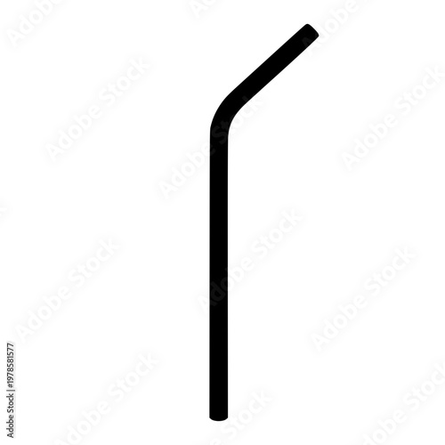Straw drinking abstract concept black white icon 