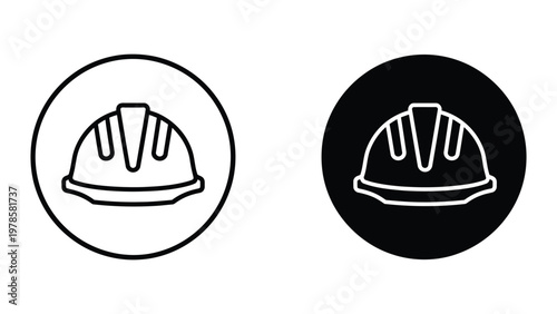 Comparison of hard hat icons with different background styles