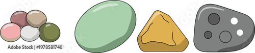vector illustration of a set of easter eggs