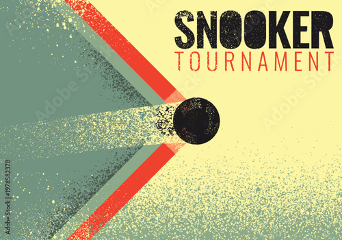Snooker Tournament typographical vintage grunge style poster design. Retro vector illustration.
