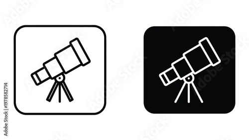 Comparison of telescope icons on contrasting background squares