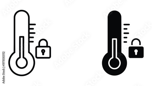 Secure temperature monitoring with locked thermometers indicating safety and reliability