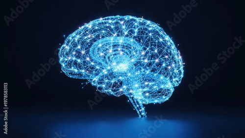 Illuminated neural network brain