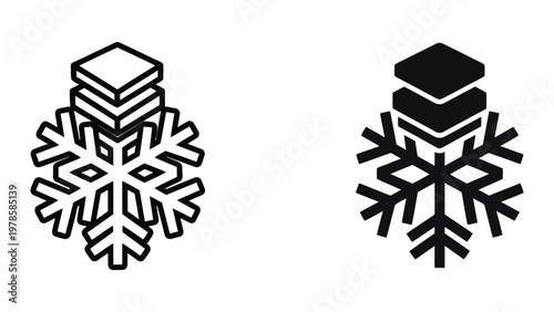 Contrasting snowflake designs with stacked block variations at the top