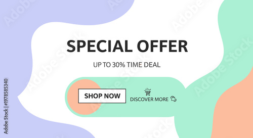 Special Offer Graphic Banner with Shop Now Button and Discover More Link.