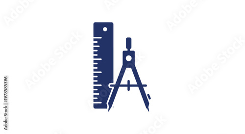 Drawing compass and ruler tools.