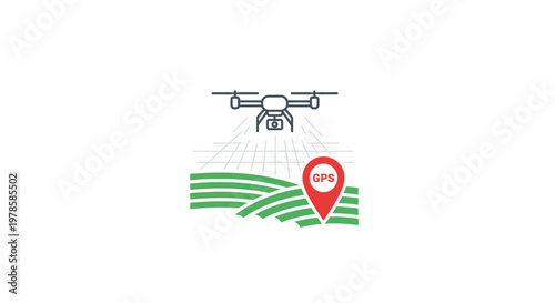 Drone flying over a field.
