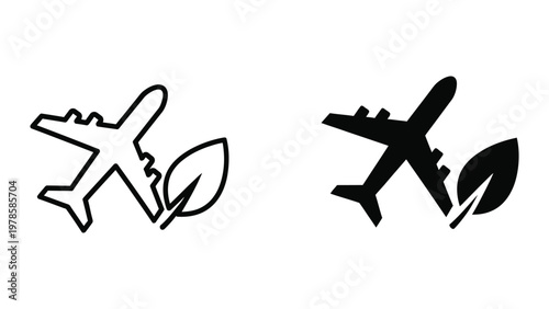 Contrasting styles of airline logos featuring leaf motifs and aircraft designs