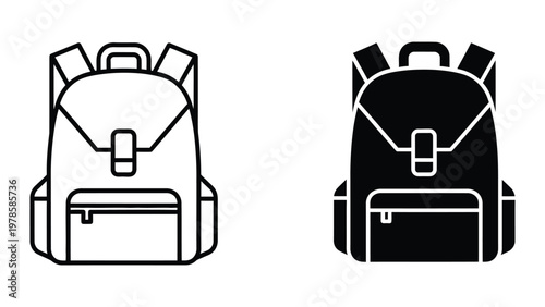 Comparison of a light-colored and dark-colored backpack design with similar features