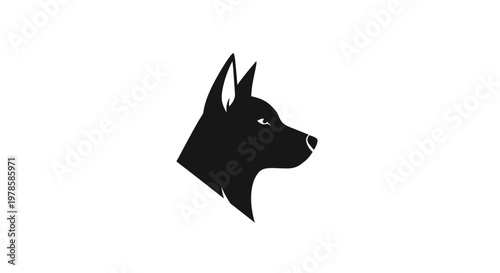 Black silhouette of a dog head.