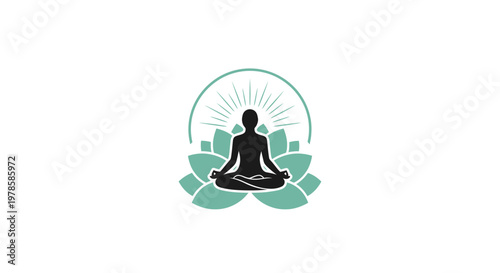 Black silhouette of a meditating person.