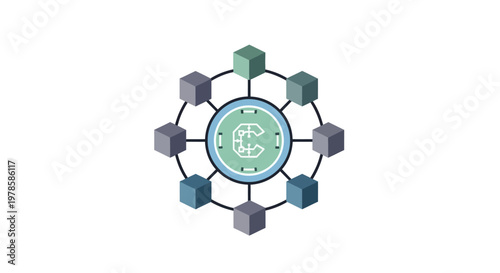 Blockchain network cryptocurrency technology concept.