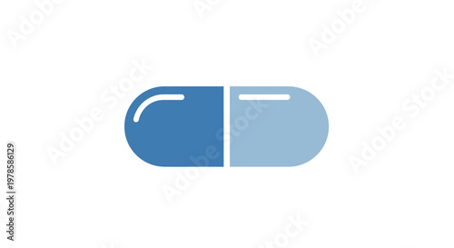 Blue and light blue capsule pill.
