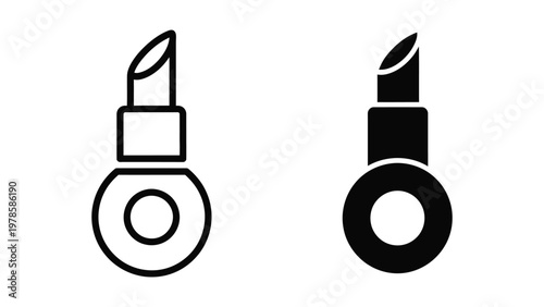 Contrast between a white and black mascara tube icon design