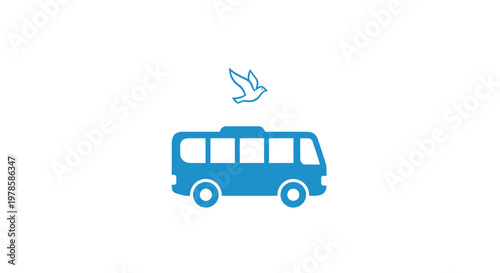 Blue Bus Vehicle Transportation Travel.