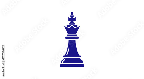 Blue Chess Queen Piece Closeup.