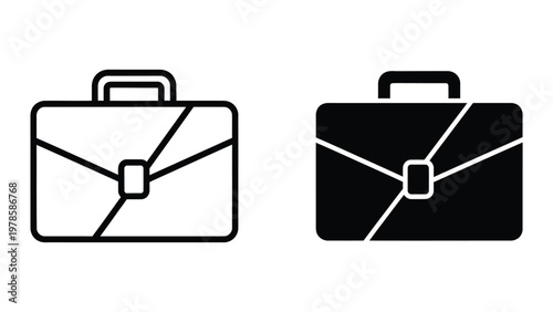Contrast of a classic briefcase in white and black color schemes