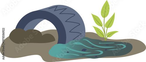 A cross-section illustration of a tree's root system absorbing water and nutrients from the soil
