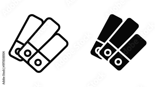 Dominoes set displayed in outline and filled styles