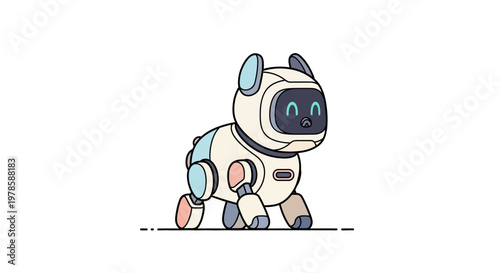 Cute Robot Dog Toy Character.