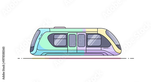 Multicolored Train Car Side View.