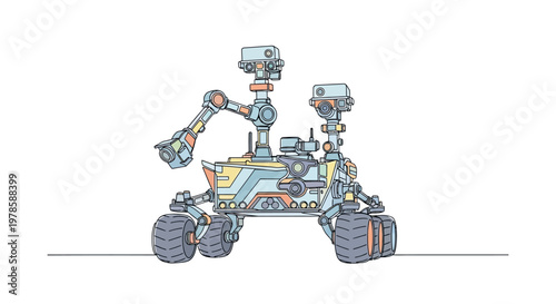 Robot Mars Exploration Vehicle Machine.