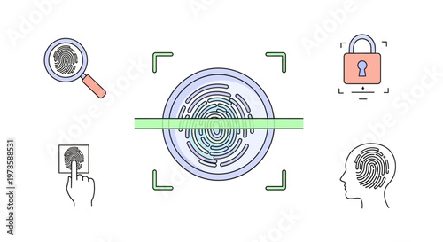 Fingerprint scan security biometric identification.