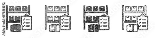 Sketch inventory icon design set