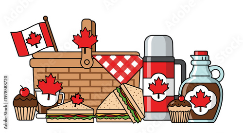Canadian picnic food and drink items.