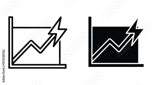 Contrasting visual representations of upward trends with and without a bold background