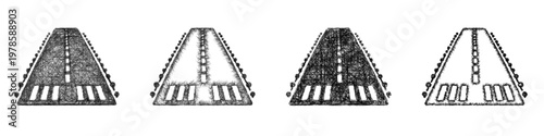 Sketch runway icon design set