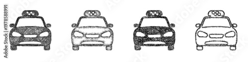 Sketch taxi icon design set