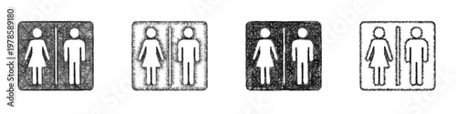 Sketch restroom icon design set
