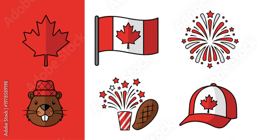 Canadian symbols and icons collection.