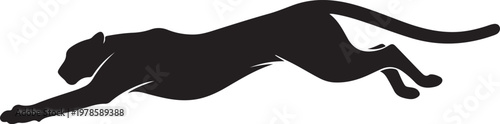 Running Puma Black Silhouette Vector Wild Cat Icon